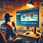 A hockey fan streaming an NHL game online, showcasing the shift from Reddit streams to legal viewing options.