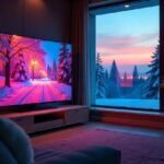 HydraHD – High-Definition Streaming Excellence featuring a sleek TV screen displaying vibrant, ultra-clear visuals with cinematic colors in a modern living room setting.