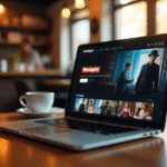 Moviepire streaming platform with a cinematic background
