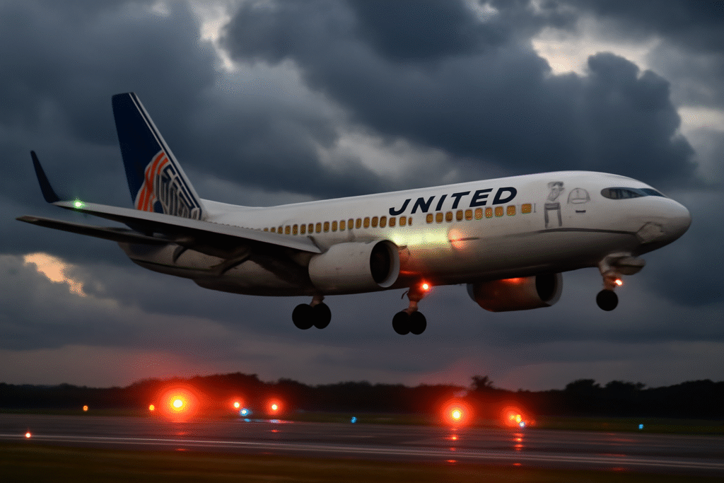 United Airlines Flight UA770 emergency diversion with passengers and crew ensuring safety