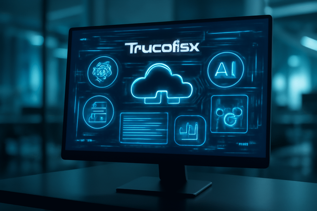 Trucofax digital platform interface showcasing features and user experience