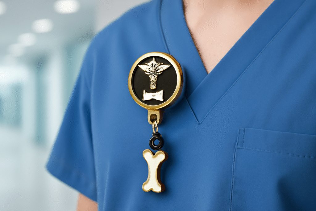 orthopedic badge reel for healthcare professionals