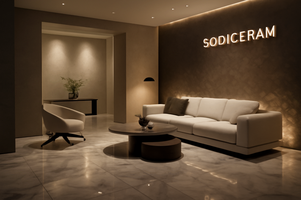 Modern ceramic tiles by Sodiceram showcasing elegance and durability in interior design