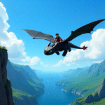 how to train your dragon 2 film poster with Hiccup and Toothless in flight