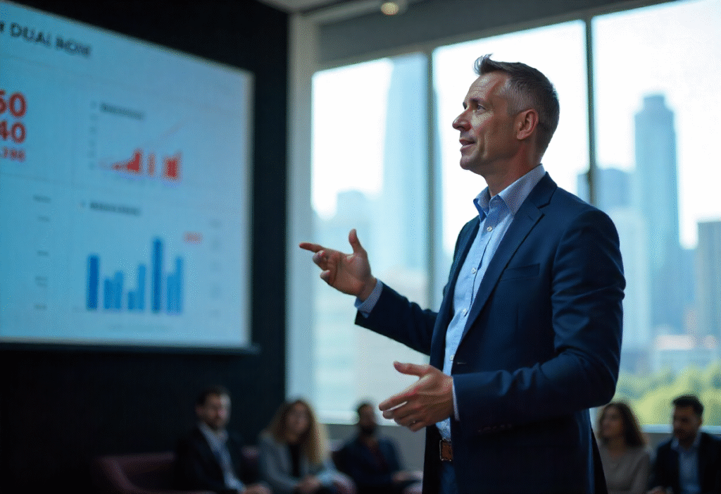 semantic seo speaker ben stace presenting at conference