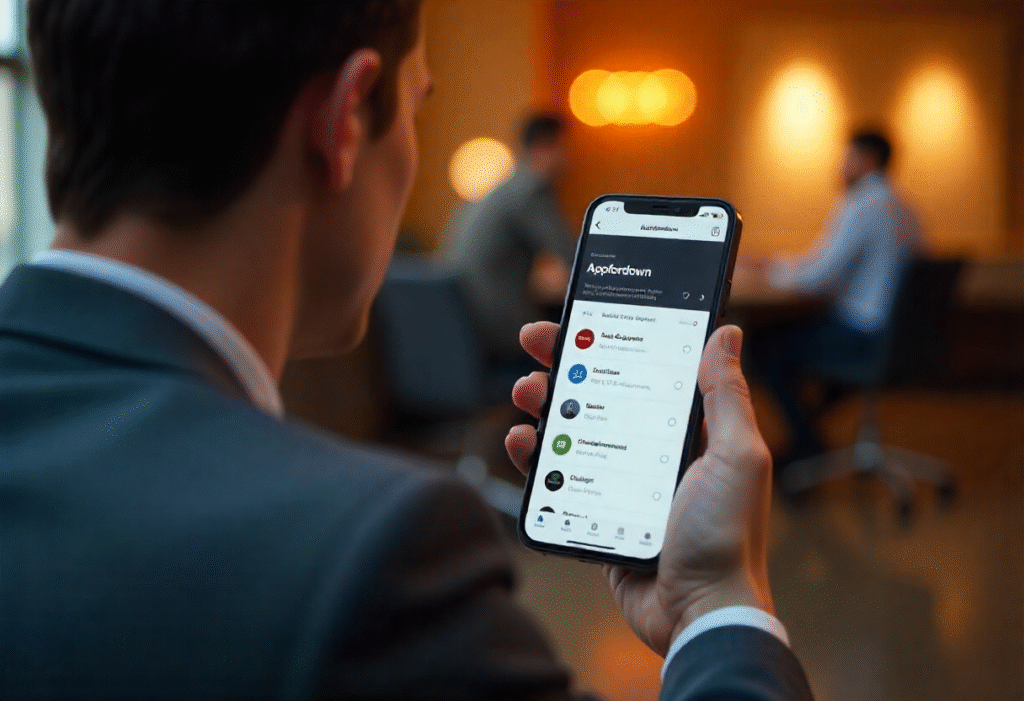 Appfordown app download platform interface and features