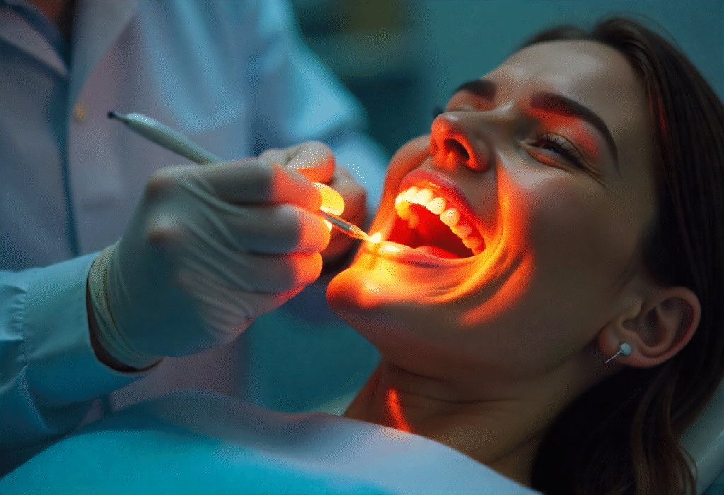 PRR dental treatment process on molar tooth